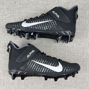 Nike Alpha Menace Pro 2 Mid Football Cleats Black White Men's Sz 16 AQ3209-002
